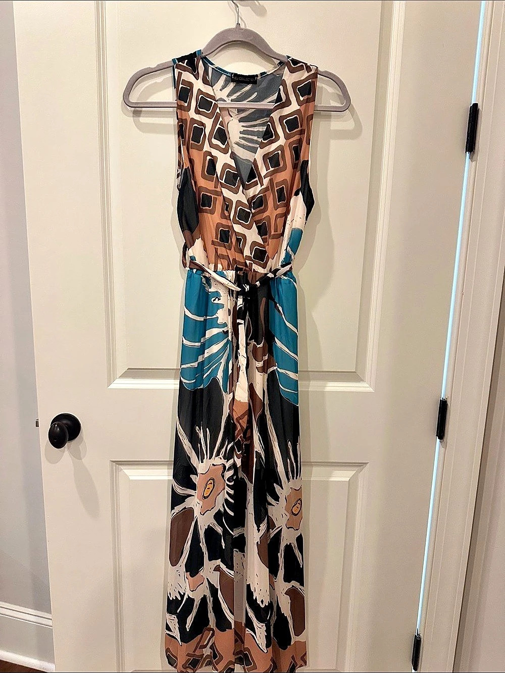 New Collection Abstract Print Maxi Dress